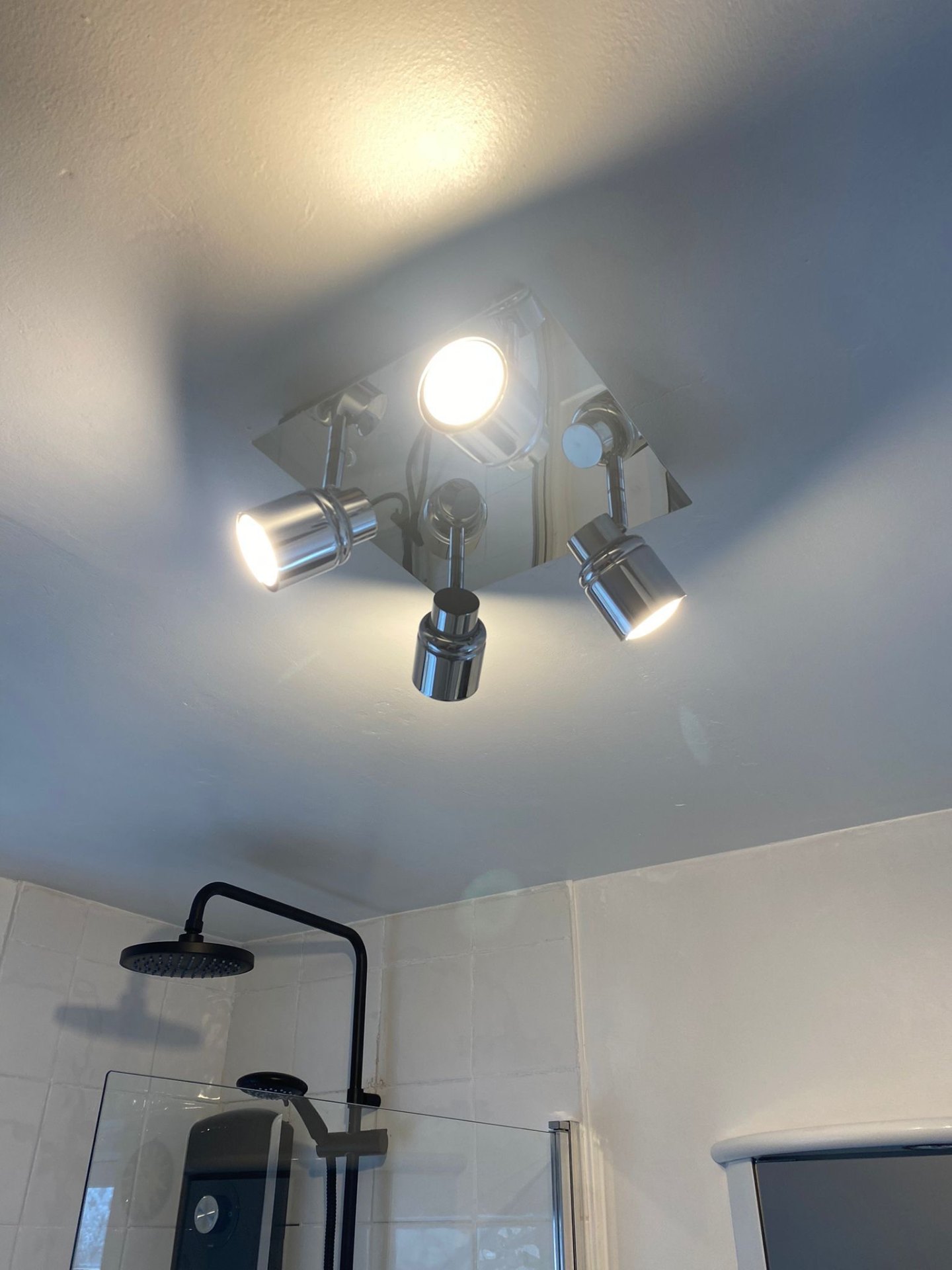 Bathroom chrome spotlight fitting