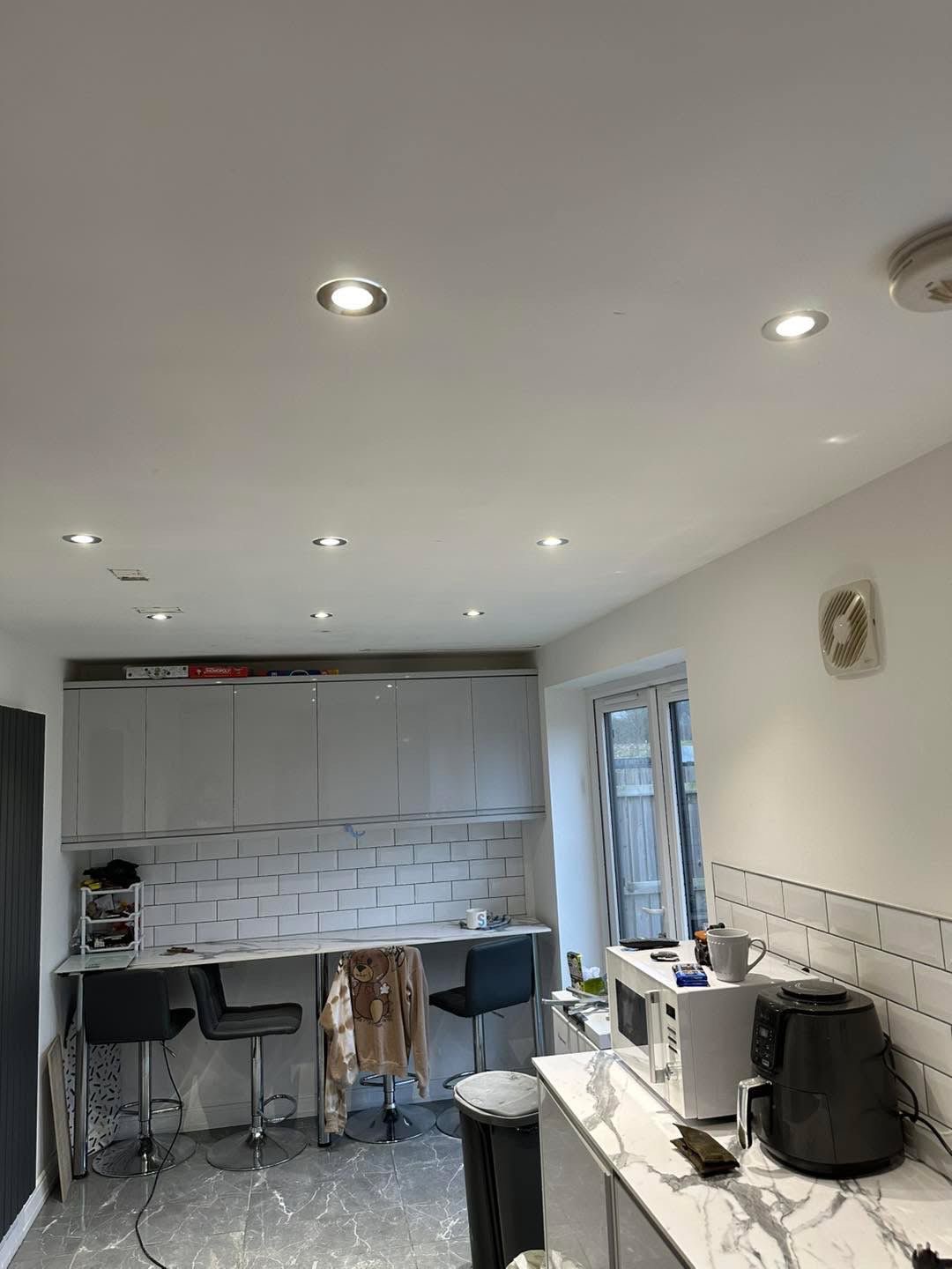 Kitchen ceiling spotlight installation