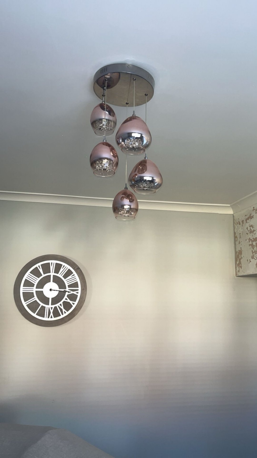 Rose-gold cluster pendant ceiling light